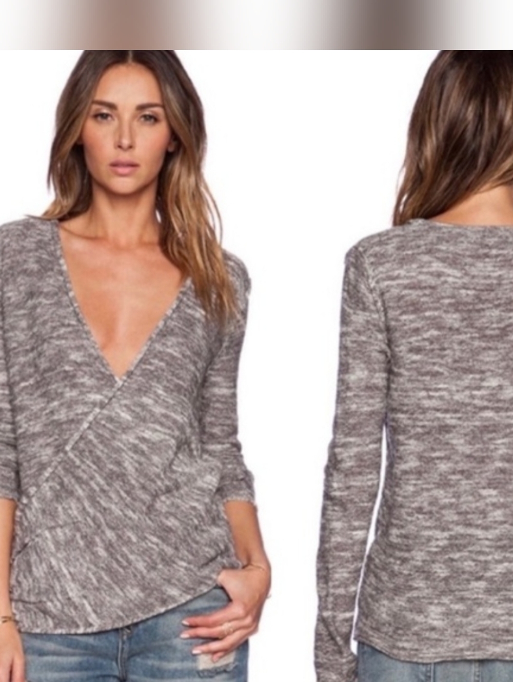 Gotham Faux Wrap Sweater by Free People Size XS!